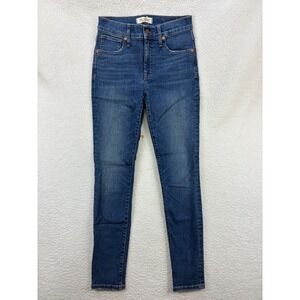 Madewell Jeans Women’s Dark Blue 9" Mid Rise Skinny‎ Denim Stretch Pants 26